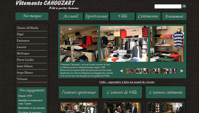 Boutique Cahouzart - Site Vitrine